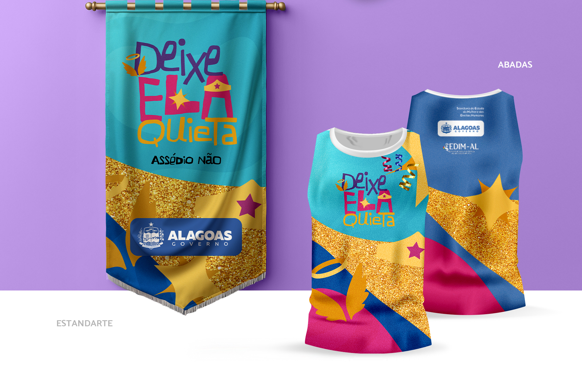 Abada e Estandarte da Campanha Deixe Ela Quieta