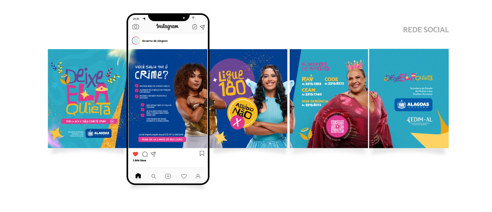 Cards Rede Social da Campanha Deixe Ela Quieta